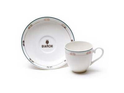Bianchi Cafe & Cycles Espresso Cup and Saucer 